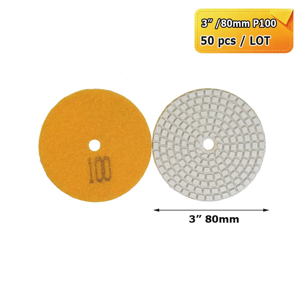3"/4" Wet Grinding Discs Flexible Diamond Stone Polishing Pads for Ceramic Tiles Marble Finish