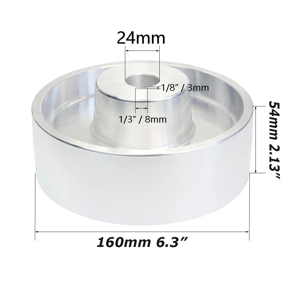 50-200mm Fully Aluminum Wheel Belt Sander Grinder Contact Wheel Pulley Drive Active Idler Wheel