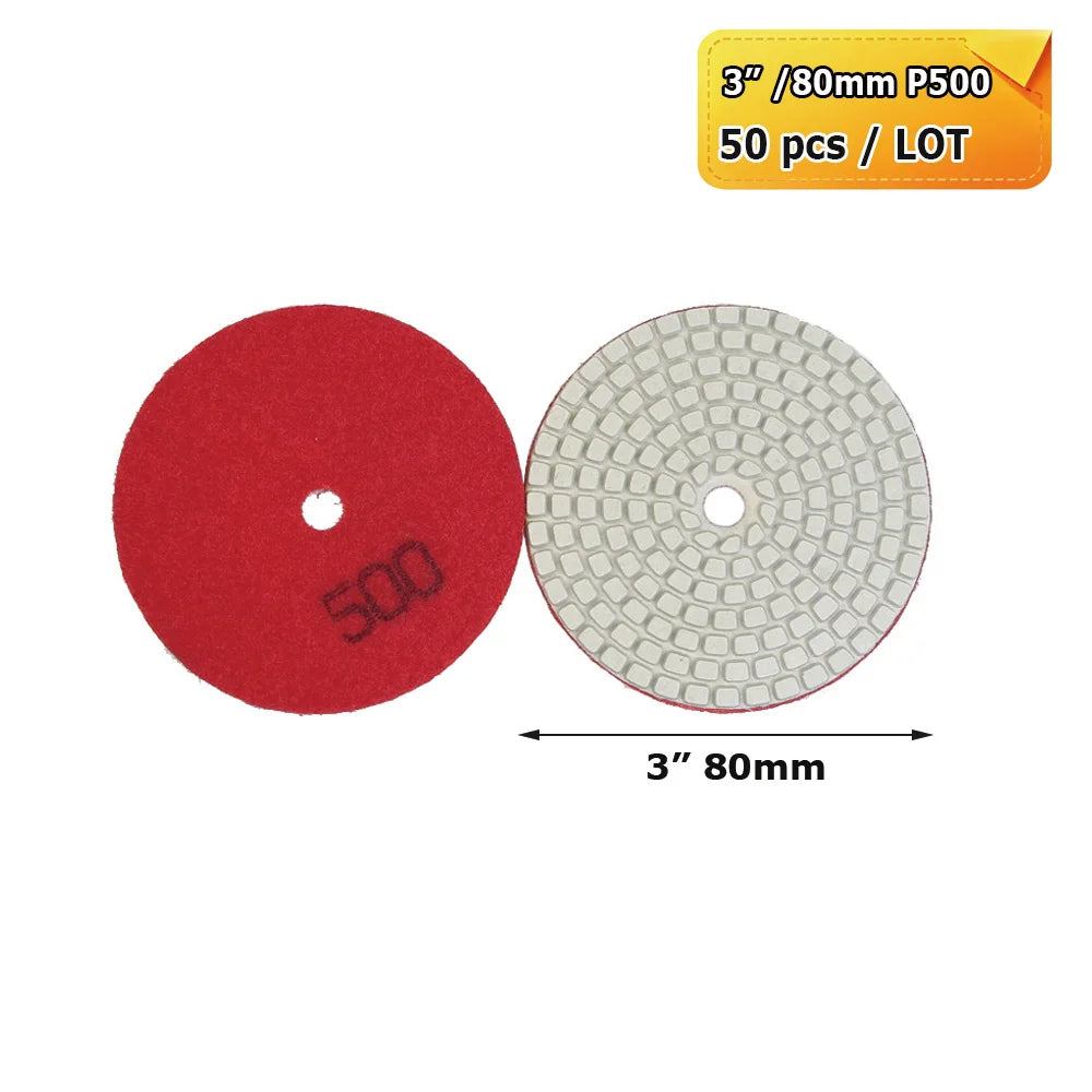 3"/4" Wet Grinding Discs Flexible Diamond Stone Polishing Pads for Ceramic Tiles Marble Finish