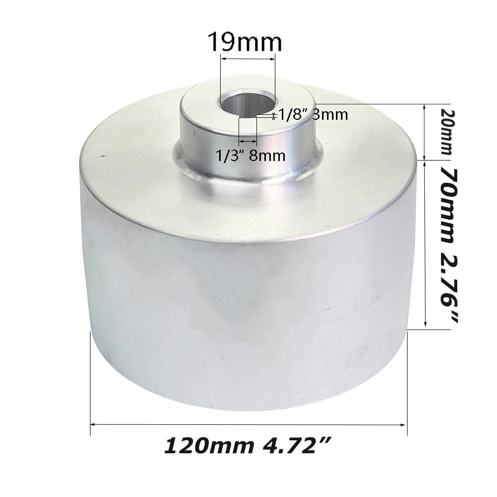 50-200mm Fully Aluminum Wheel Belt Sander Grinder Contact Wheel Pulley Drive Active Idler Wheel