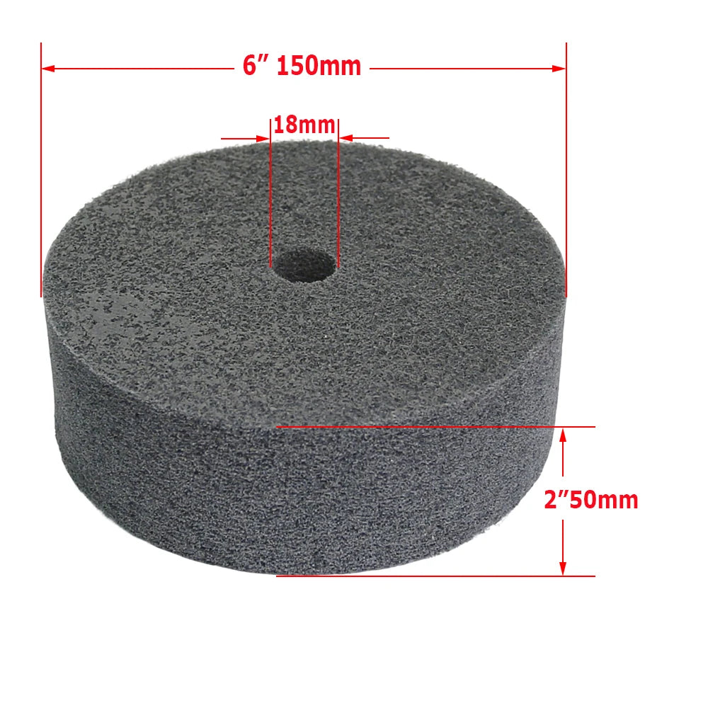 6 Inch Nylon Polishing Wheel 150x50mm Non-Woven Abrasive Buffing Pad for Metal Stainless Steel Aluminum Surface Finishing
