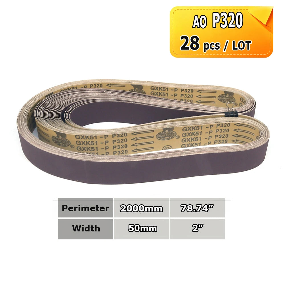 Sanding Belts 50x2000mm Knife Making Abrasive Bands Ceramic Zirconia Aluminum Oxide P36-P1500