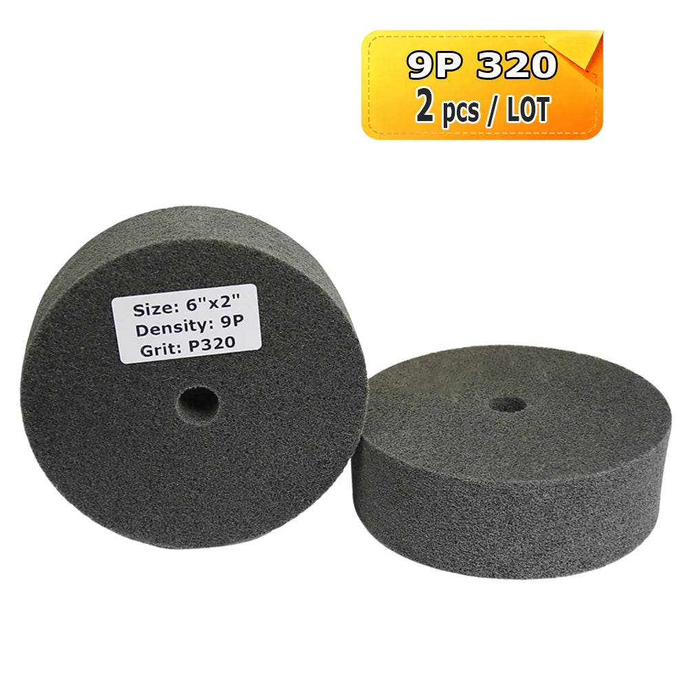 6 Inch Nylon Polishing Wheel 150x50mm Non-Woven Abrasive Buffing Pad for Metal Stainless Steel Aluminum Surface Finishing