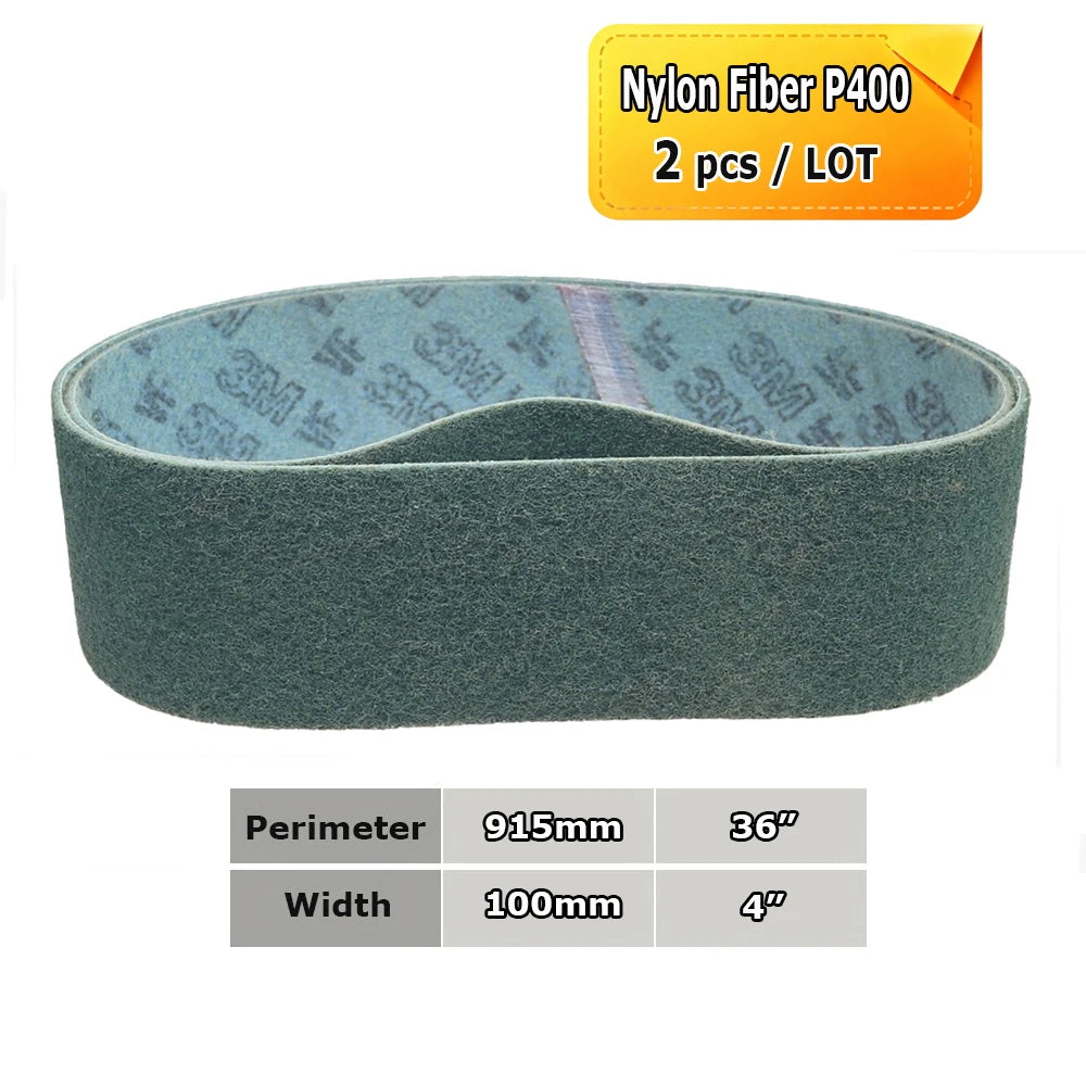 915x100mm Abrasive Sanding Belts 4"x36" Polishing Bands, Non-woven Nylon Fiber, Wool Felt, 305EA A3 A5, 237AA A6 A16 A30 A65
