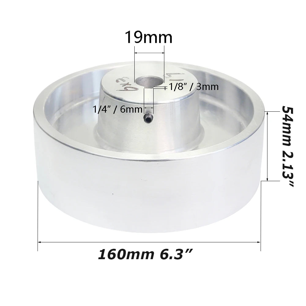 50-200mm Fully Aluminum Wheel Belt Sander Grinder Contact Wheel Pulley Drive Active Idler Wheel
