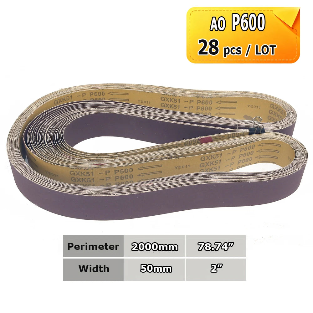 Sanding Belts 50x2000mm Knife Making Abrasive Bands Ceramic Zirconia Aluminum Oxide P36-P1500