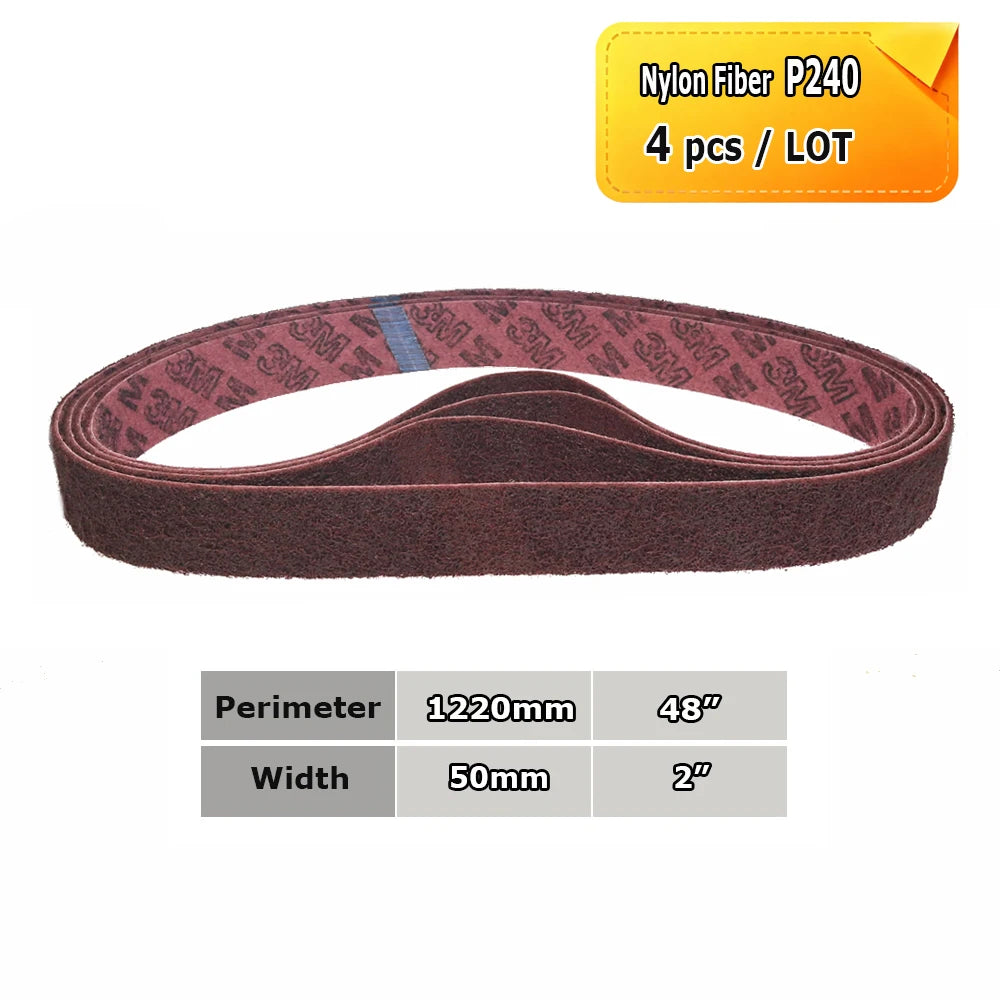 2x48" Grinder Polishing Belts 1220x50mm Sanding Bands, Non-woven Nylon Fiber, Wool Felt, 305EA A3 A5, 237AA A6 A16 A30 A65