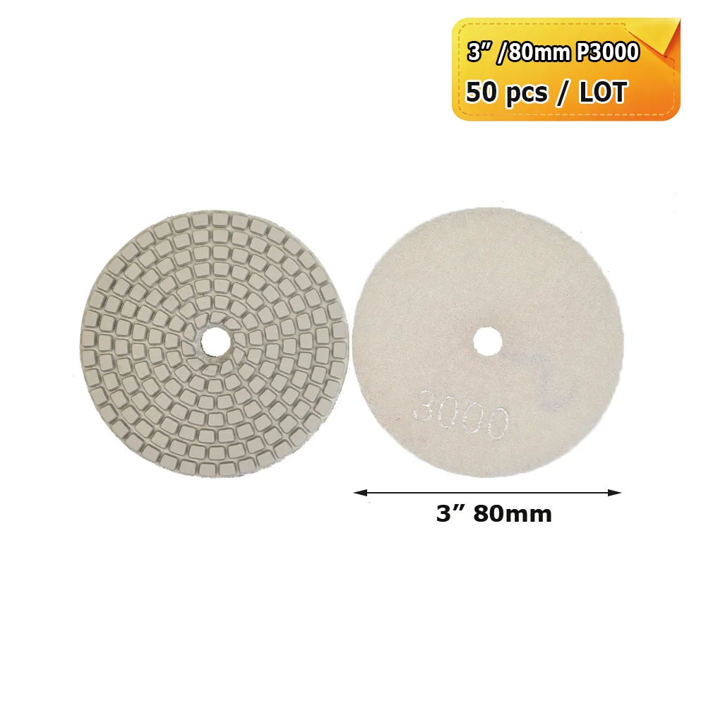 3"/4" Wet Grinding Discs Flexible Diamond Stone Polishing Pads for Ceramic Tiles Marble Finish