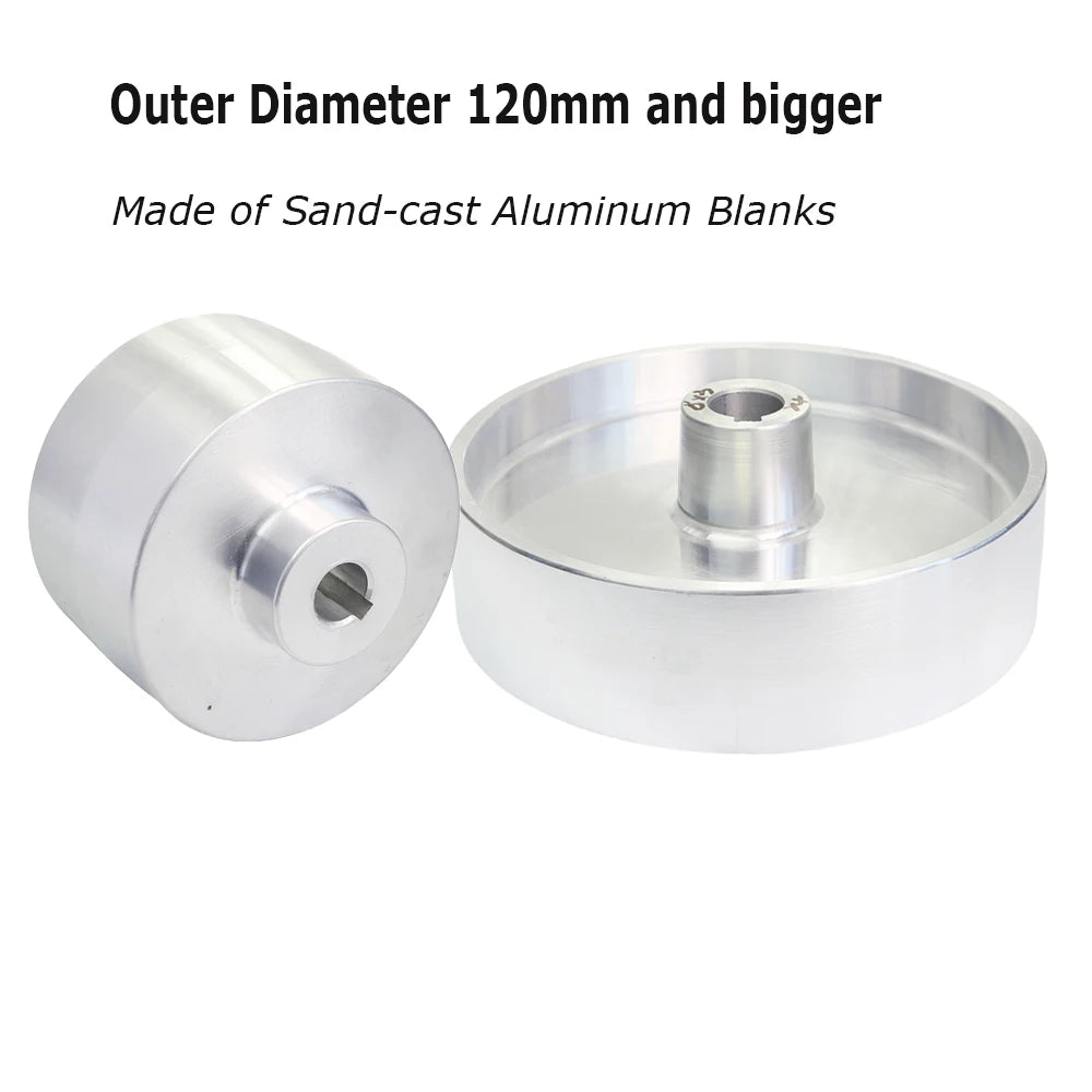 50-200mm Fully Aluminum Wheel Belt Sander Grinder Contact Wheel Pulley Drive Active Idler Wheel