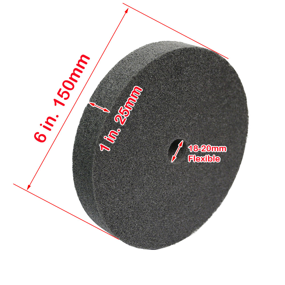 6"x1" Unitized Nylon Fiber Polishing Wheel 3P/5P/7P/9P/12P for Stainless Steel Aluminum Metal Heavy-Duty Deburring Surface Prep